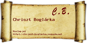 Chriszt Boglárka névjegykártya