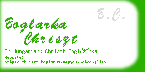 boglarka chriszt business card